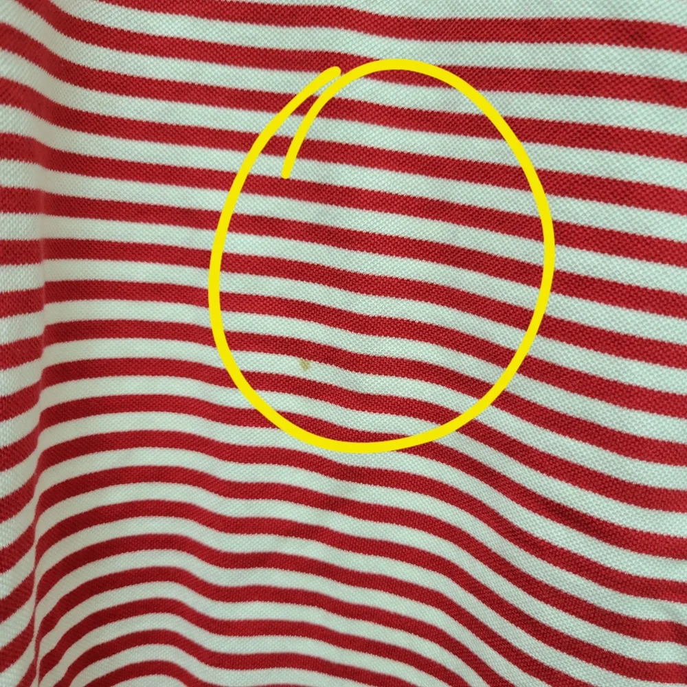 Ralph Lauren Men's Polo Golf Red White Striped Short Sleeves Shirt Size Large